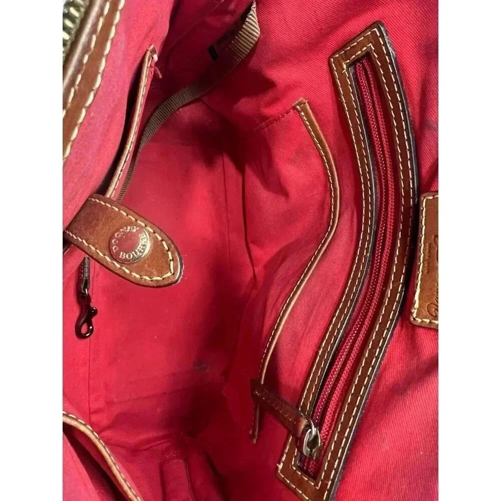 Dooney & Bourke Pebble Leather Zip Satchel Crossbody Purse Bag Dark Grey Vintage - Picture 7 of 8